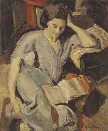 STUDY OF A WOMAN IN A BLUE WRAP, READING by Ronald Ossory Dunlop sold for 3,000 at Whyte's Auctions
