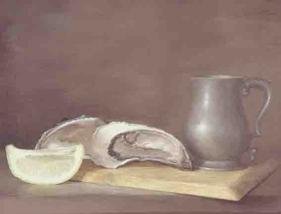 STILL LIFE WITH OYSTERS AND PEWTER TANKARD by Stuart Morle sold for �1,800 at Whyte's Auctions
