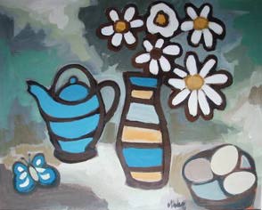 STILL LIFE WITH TEAPOT AND EGGS by Markey Robinson (1918-1999) at Whyte's Auctions