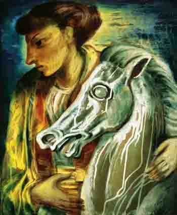 BOY WITH PEGASUS by Daniel O'Neill (1920-1974) at Whyte's Auctions