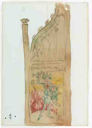 STUDY OF A CHURCH PEW by Jack Butler Yeats RHA (1871-1957) RHA (1871-1957) at Whyte's Auctions