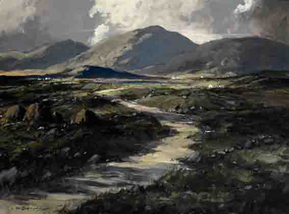 IN THE ROSSES, COUNTY DONEGAL by George K. Gillespie sold for �12,000 at Whyte's Auctions
