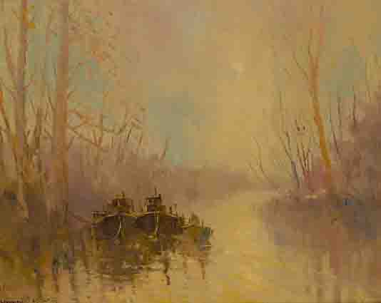 BARGES ON THE LAGAN by Norman J. McCaig sold for �5,700 at Whyte's Auctions