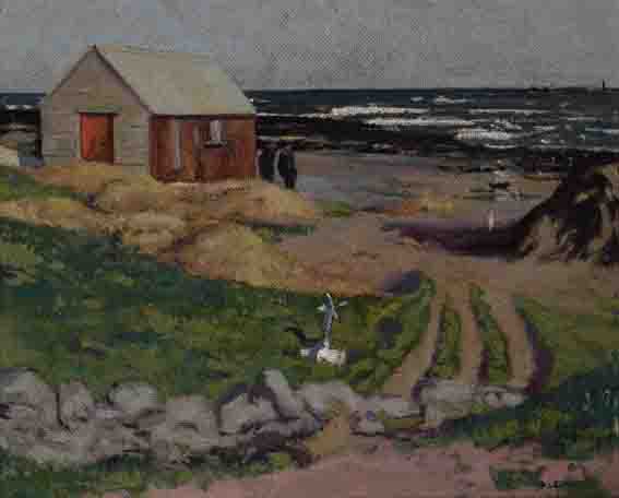 THE WATCHMAN'S HUT by Patrick Leonard HRHA (1918-2005) HRHA (1918-2005) at Whyte's Auctions
