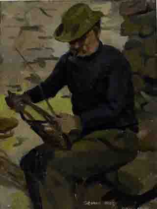 SEAMUS WORKING WICKER by Diarmuid O'Ceallacain ANCA (1915-1993) ANCA (1915-1993) at Whyte's Auctions