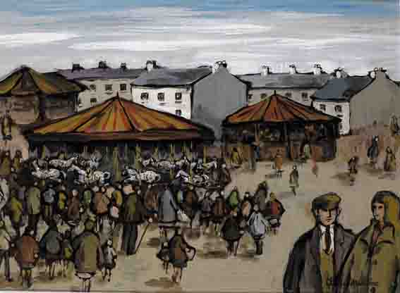 CAROUSEL AT THE VILLAGE FAIR by Gladys Maccabe MBE HRUA ROI FRSA (1918-2018) at Whyte's Auctions