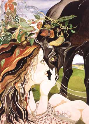 WOMAN AND BULL, ROSSBEIGH by Pauline Bewick RHA (b.1935) at Whyte's Auctions