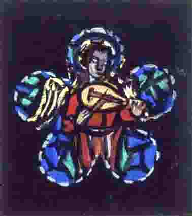 ANGEL PLAYING INSTRUMENT - DESIGN FOR STAINED GLASS by Evie Hone HRHA (1894-1955) at Whyte's Auctions