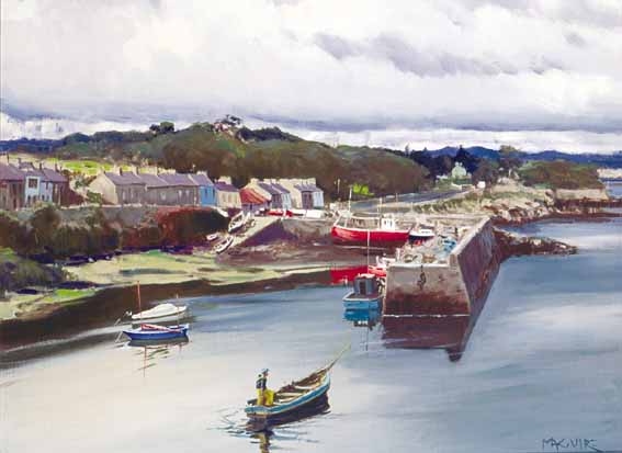 HARBOUR AFTERNOON (ROUNDSTONE, CONNEMARA) by Cecil Maguire sold for �9,500 at Whyte's Auctions