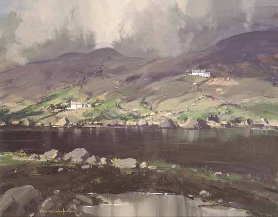 STORM CLOUDS, BALLYNAKILL, CONNEMARA, COUNTY GALWAY by George K. Gillespie RUA (1924-1995) at Whyte's Auctions