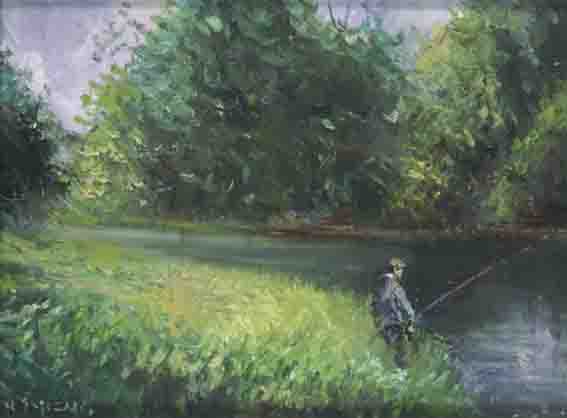 FISHING ON THE MOY by Norman J. McCaig (1929-2001) (1929-2001) at Whyte's Auctions