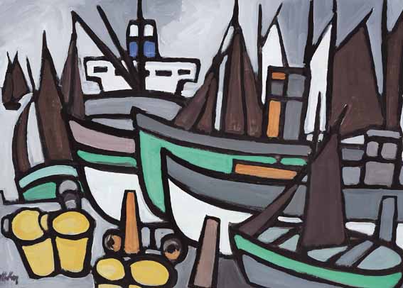 FISHING BOATS by Markey Robinson (1918-1999) (1918-1999) at Whyte's Auctions