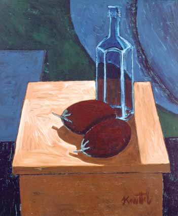 STILL LIFE WITH AUBERGINE AND BOTTLE by Graham Knuttel (b.1954) at Whyte's Auctions