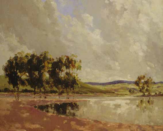 LANDSCAPE WITH TREES REFLECTED IN WATER by William Jackson (fl.1886-1954) at Whyte's Auctions