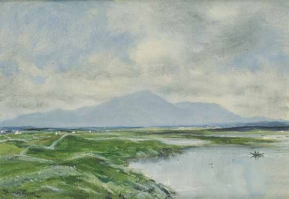 THE TWELVE BENS NEAR ROUNDSTONE, CONNEMARA by Thomas Ryan PPRHA (b.1929) at Whyte's Auctions