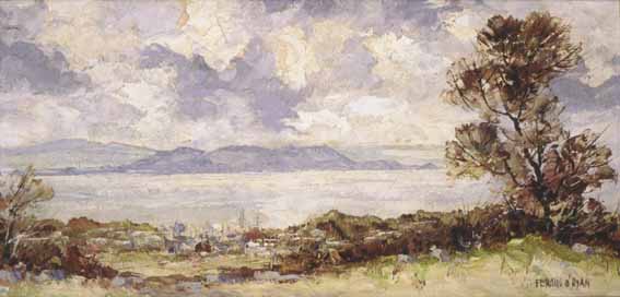 VIEW ACROSS A BAY ON A FINE DAY by Fergus O'Ryan RHA (1911-1989) at Whyte's Auctions