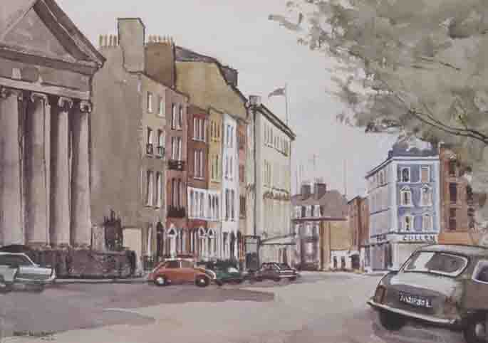ST. STEPHEN'S GREEN WITH A VIEW OF THE RUSSELL HOTEL by Tom Nisbet RHA (1909-2001) RHA (1909-2001) at Whyte's Auctions