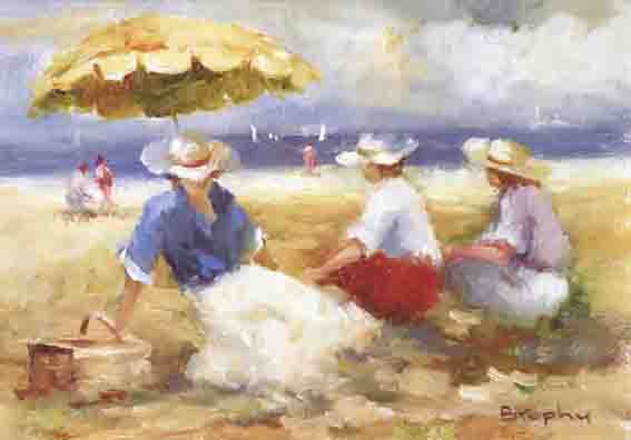 THE YELLOW UMBRELLA by Elizabeth Brophy (1926-2020) at Whyte's Auctions