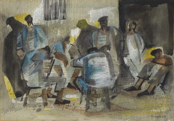 ANDALUCIAN MUSICIANS by George Campbell RHA (1917-1979) at Whyte's Auctions