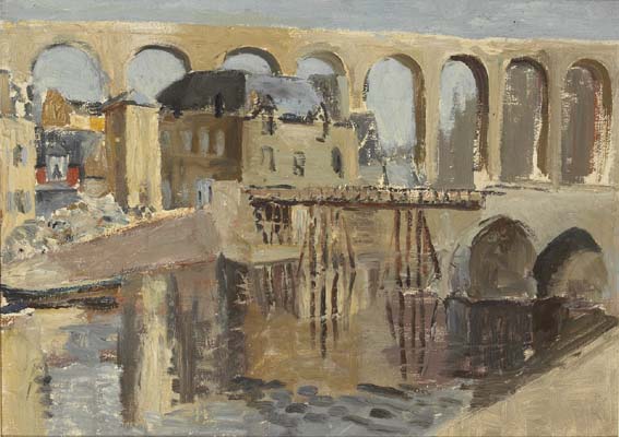 RIVER AND AQUADUCT AT DINAN, FRANCE by Violet McAdoo (1896-1961) at Whyte's Auctions