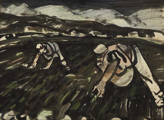 DRILLING POTATOES by George Campbell RHA (1917-1979) at Whyte's Auctions