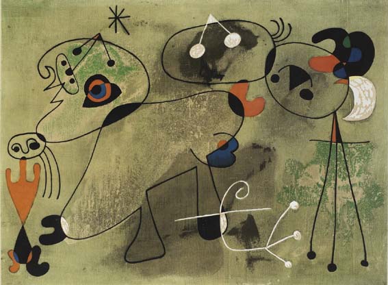 COMPOSITION WITH GREEN BACKGROUND by Joan Miró (Spanish, 1893-1983) (Spanish, 1893-1983) at Whyte's Auctions