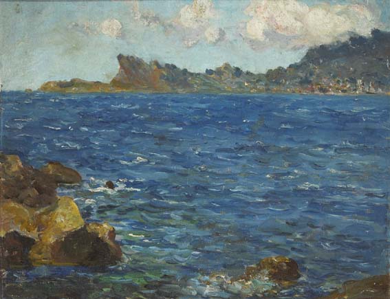 COASTAL LANDSCAPE WITH CLOUDS OVER A BLUFF by Estella Frances Solomons HRHA (1882-1968) HRHA (1882-1968) at Whyte's Auctions