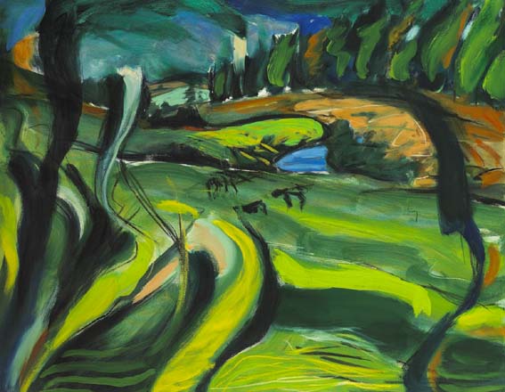 LANDSCAPE WITH CATTLE AND RIVER-BED by Robert Armstrong ANCAD (b.1953) at Whyte's Auctions