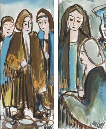 TRAVELLER WOMEN and SHAWLIES (A PAIR) by Markey Robinson (1918-1999) at Whyte's Auctions