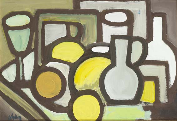 STILL LIFE WITH CARAFE AND GOBLET by Markey Robinson sold for 3,600 at Whyte's Auctions