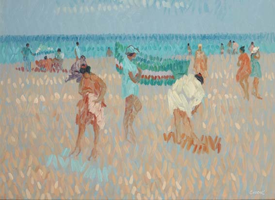 AN OVERCAST DAY, BURRIANA BEACH, NERJA by Desmond Carrick sold for �2,600 at Whyte's Auctions