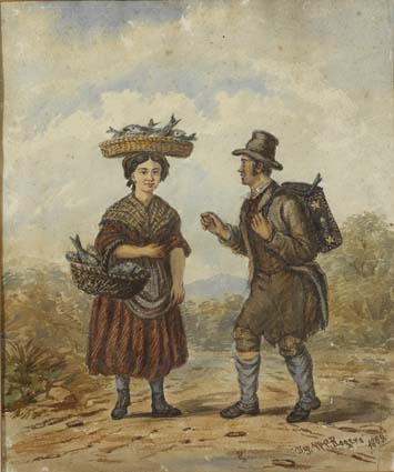 A FEMALE FISHMONGER AND A TRAVELLING MERCHANT by William P. Rogers sold for 1,700 at Whyte's Auctions