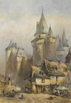 CONTINENTAL TOWN AND CASTLE by William Bingham McGuinness RHA (1849-1928) at Whyte's Auctions