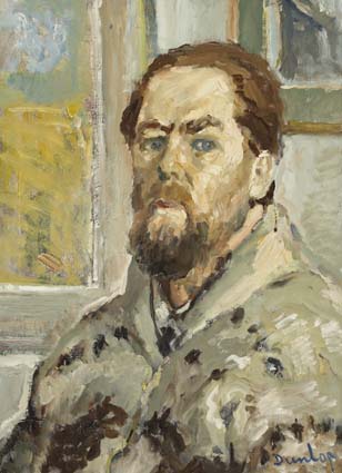 SELF PORTRAIT IN INDIAN COAT by Ronald Ossory Dunlop RA RBA NEAC (1894-1973) at Whyte's Auctions