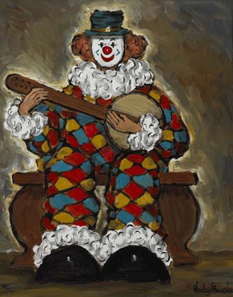 CLOWN WITH BANJO by Gladys Maccabe MBE HRUA ROI FRSA (1918-2018) at Whyte's Auctions