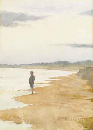 YOUNG BOY STANDING AT THE WATER'S EDGE by Norman Garstin sold for �2,800 at Whyte's Auctions