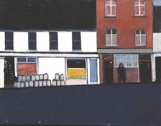 MAN LEAVING A PUB by Hector McDonnell ARUA (b.1947) at Whyte's Auctions