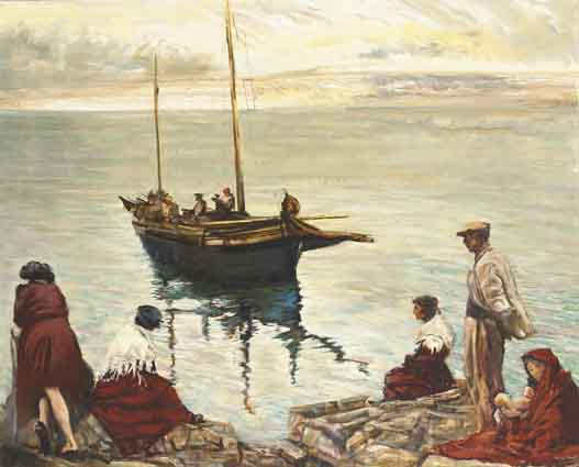 PATRICK LYNCH'S BOAT by Seán Keating sold for €58,000 at Whyte's Auctions