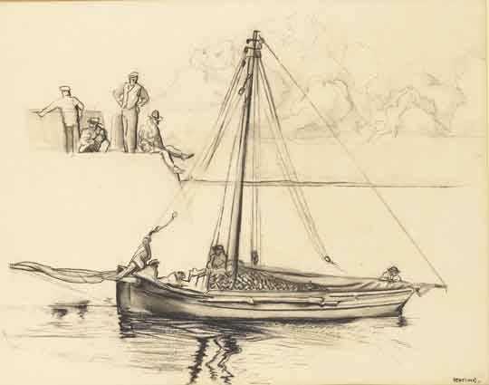 GALWAY HOOKER by Seán Keating PPRHA HRA HRSA (1889-1977) PPRHA HRA HRSA (1889-1977) at Whyte's Auctions