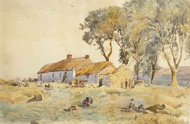 AN IRISH HOMESTEAD by Joseph Poole Addey (1852-1922) at Whyte's Auctions