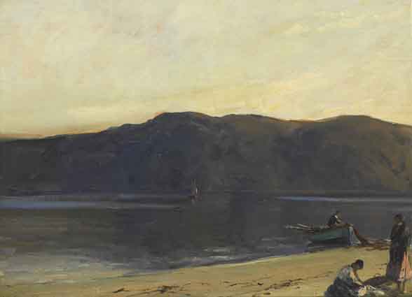 FLUKE FISHING AT KILLYHOEY, COUNTY DONEGAL by James Humbert Craig sold for �11,000 at Whyte's Auctions