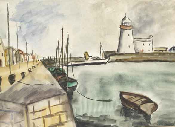 HOWTH HARBOUR AND LIGHTHOUSE by Moila Powell sold for �1,500 at Whyte's Auctions