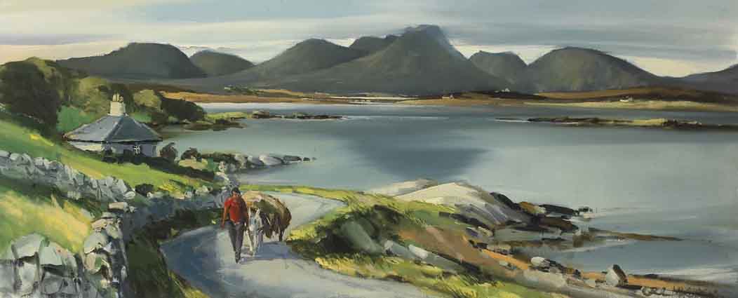 THE TWELVE PINS FROM ROUNDSTONE, CONNEMARA by Cecil Maguire RHA RUA (1930-2020) at Whyte's Auctions