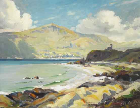 RED BAY CASTLE, COUNTY ANTRIM by Charles J. McAuley RUA ARSA (1910-1999) at Whyte's Auctions