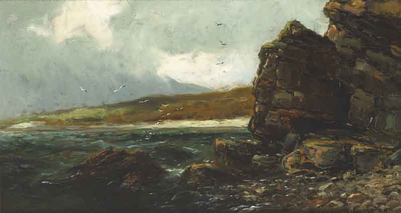 MINNAUN BAY, ACHILL ISLAND, SQUALLY WEATHER by Alexander Williams RHA (1846-1930) at Whyte's Auctions
