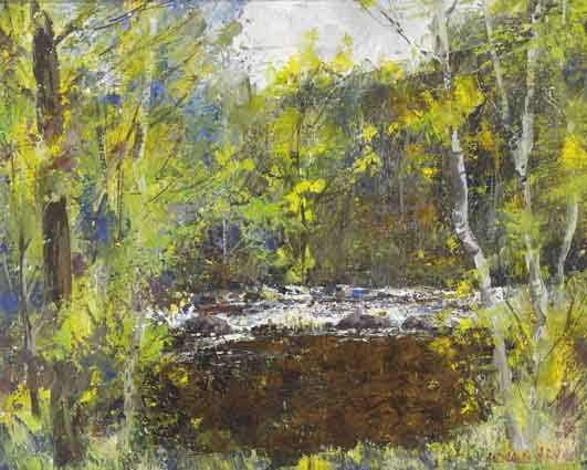 THE BROWN POOL, GLENDALOUGH RIVER by Fergus O'Ryan sold for �1,500 at Whyte's Auctions