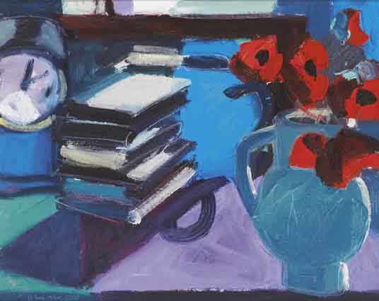 BOOKS AND POPPIES by Brian Ballard sold for �4,800 at Whyte's Auctions