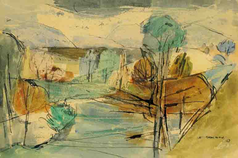 ANNAMOE RIVER, COUNTY WICKLOW by Louis le Brocquy HRHA (1916-2012) at Whyte's Auctions