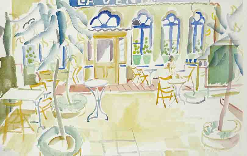 OUTDOOR TABLES AT LA VENTA CAFE by Father Jack P. Hanlon sold for 2,800 at Whyte's Auctions