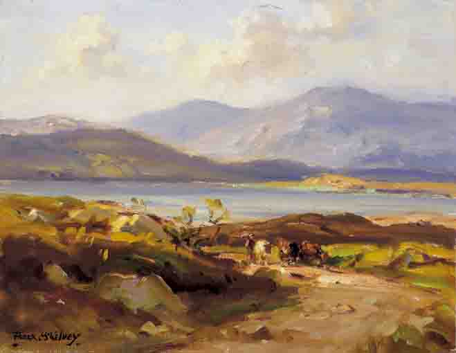 DONEGAL LANDSCAPE WITH CATTLE by Frank McKelvey sold for �9,300 at Whyte's Auctions